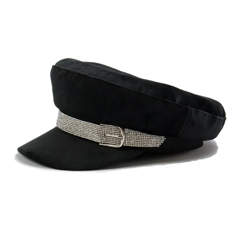 Fashion Visor Hat for Women Autumn Flat Top Hat Summer Sequins Diamond Belt Female Military Hats Fashion Student Military Cap
Fashion Visor Hat for Women Autumn Flat Top Hat Summer Sequins Diamond Belt Female Military Hats Fashion Student Military Cap