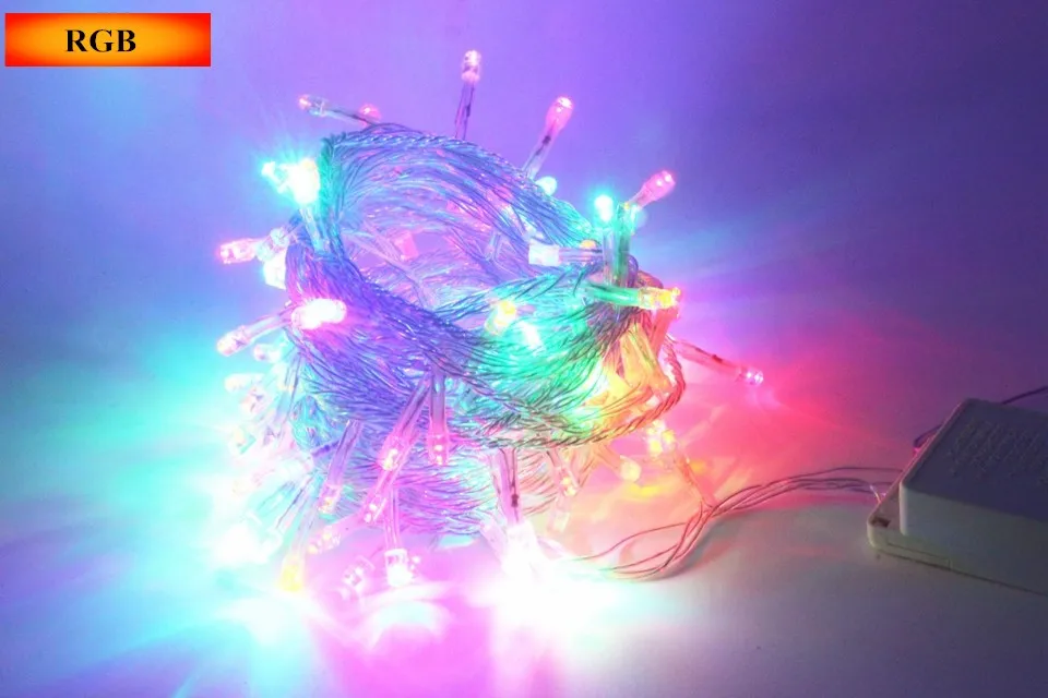 Guirlande lumineuse 100LED 10M noël/mariage/fête décoration lumières guirlande AC 110V 220V extérieur LED étanche lampe 9 couleurs LED Guirlande lumineuse 100LED 10M noël/mariage/fête décoration lumières guirlande AC 110V 220V extérieur LED étanche lampe 9 couleurs LED