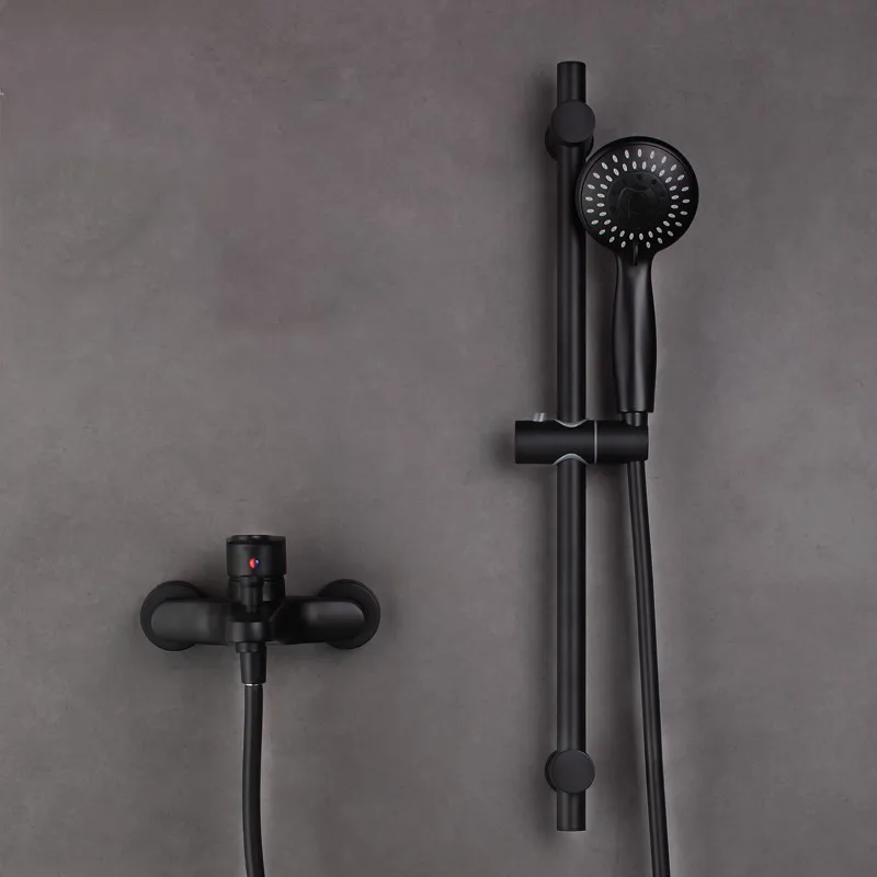 Black Shower Mixing Faucet Wall Mounted bathroom Faucet Single Handle Bathroom Mixer Tap Bathtub faucet with Shower Slide Bar
Black Shower Mixing Faucet Wall Mounted bathroom Faucet Single Handle Bathroom Mixer Tap Bathtub faucet with Shower Slide Bar