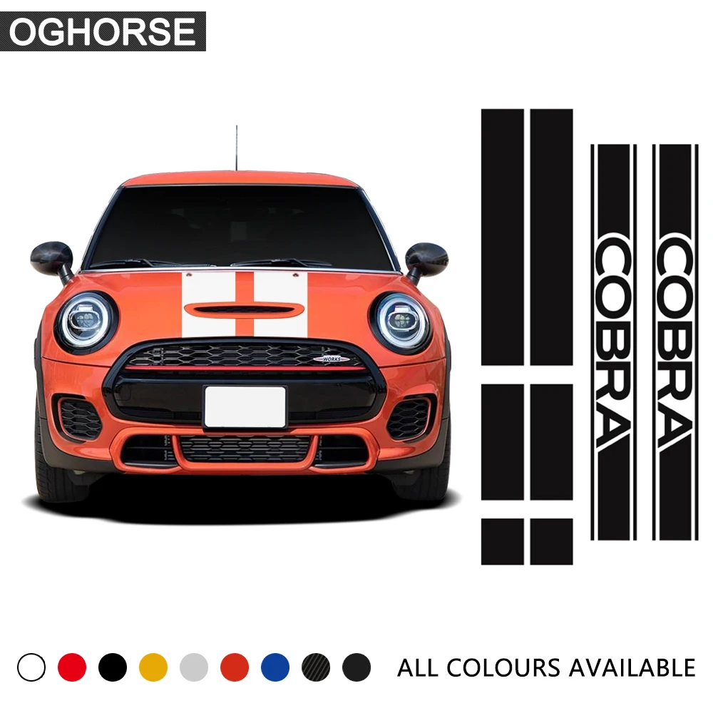 Car Hood Bonnet Roof Rear Trunk Side Skirt Sticker Racing Stripes Body Decal for Mini Cooper Cobra R R50 R53 R56 F56 Accessories
Car Hood Bonnet Roof Rear Trunk Side Skirt Sticker Racing Stripes Body Decal for Mini Cooper Cobra R R50 R53 R56 F56 Accessories