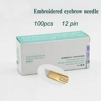 100pcs 12 Pin Permanent Makeup Eyebrow Tatoo Blade Microblading Needles For 3D 12pin Embroidery Manual Tattoo Pen
100pcs 12 Pin Permanent Makeup Eyebrow Tatoo Blade Microblading Needles For 3D 12pin Embroidery Manual Tattoo Pen