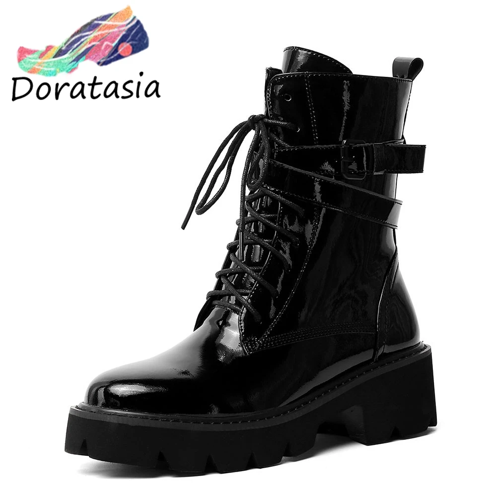 DORATASIA Brand New 33-43 Patent Genuine Leather Booties Lady Chunky Heels Shoes Woman Casual Cool Autumn Ankle Boots Women 2019
DORATASIA Brand New 33-43 Patent Genuine Leather Booties Lady Chunky Heels Shoes Woman Casual Cool Autumn Ankle Boots Women 2019