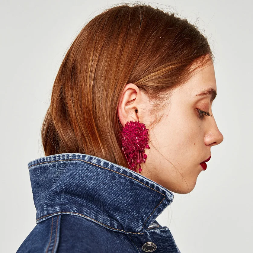 Vintage Crystal Earring For Women Statement Jewelry Girls Handmade Beads Boho Tassels Fringe Earrings brincos
Vintage Crystal Earring For Women Statement Jewelry Girls Handmade Beads Boho Tassels Fringe Earrings brincos