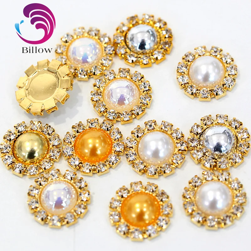 15mm 10pcs/pack Half Round Pearls Applique Rhinestones Gold Button Round Rhinestones Diamond Button For Wedding Dress B3420
15mm 10pcs/pack Half Round Pearls Applique Rhinestones Gold Button Round Rhinestones Diamond Button For Wedding Dress B3420