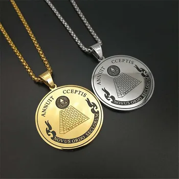 Masonic All Seeing Eye of Providence Pendants Necklaces For Women/Men Gold Color Stainless Steel Round Coin Hip Hop Jewelry
Masonic All Seeing Eye of Providence Pendants Necklaces For Women/Men Gold Color Stainless Steel Round Coin Hip Hop Jewelry