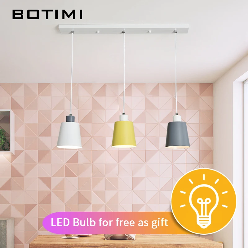 BOTIMI Modern LED Pendant Lights Shining Down For Dining Table Round Metal Hanging Lamp White Triple Pendant Lamps
BOTIMI Modern LED Pendant Lights Shining Down For Dining Table Round Metal Hanging Lamp White Triple Pendant Lamps