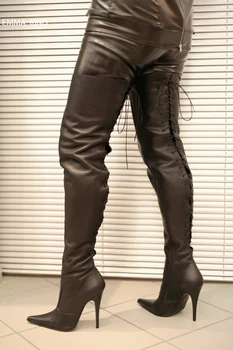 Black Shoes Woman Winter Thigh High Boots Leather Pointed Toe Cross-tied Thin High Heels Sexy Ladies Over The Knee Long Boots
Black Shoes Woman Winter Thigh High Boots Leather Pointed Toe Cross-tied Thin High Heels Sexy Ladies Over The Knee Long Boots