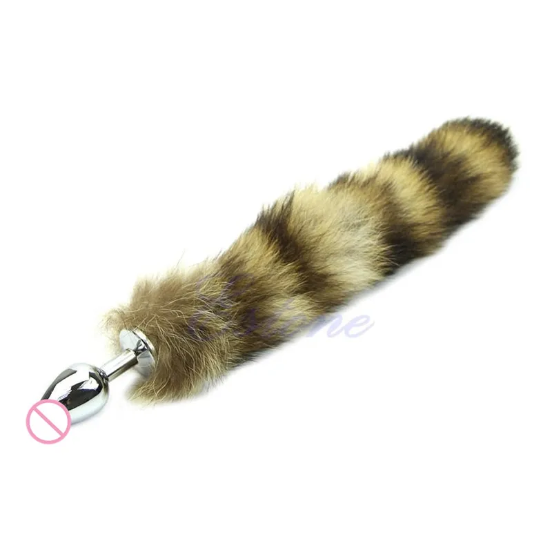 Love Faux Raccoon Tail Butt Anal Plug Sexy Romance Sex Toys Funny Adult Pro...