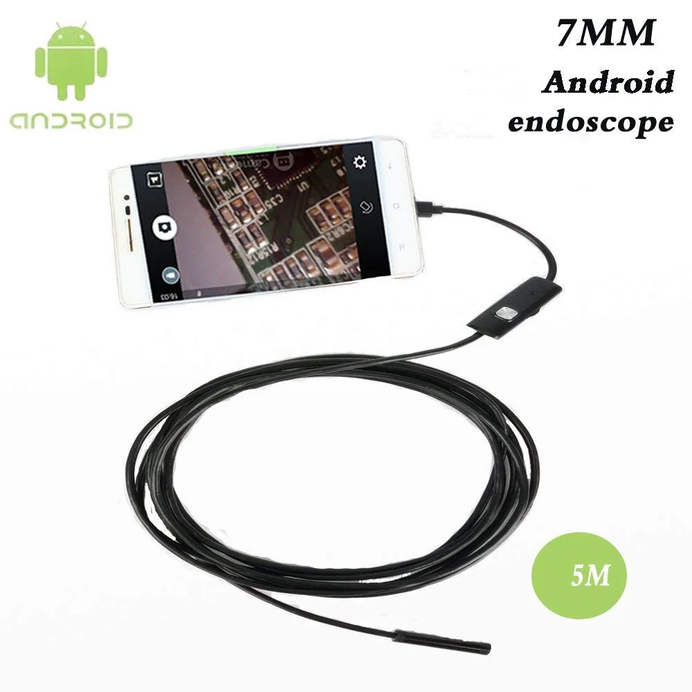 7mm Endoscope for android 1.3 million pixels Micro USB Waterproof Borescopes Inspection Mini Camera with 6 LED and 5M Cable
7mm Endoscope for android 1.3 million pixels Micro USB Waterproof Borescopes Inspection Mini Camera with 6 LED and 5M Cable
