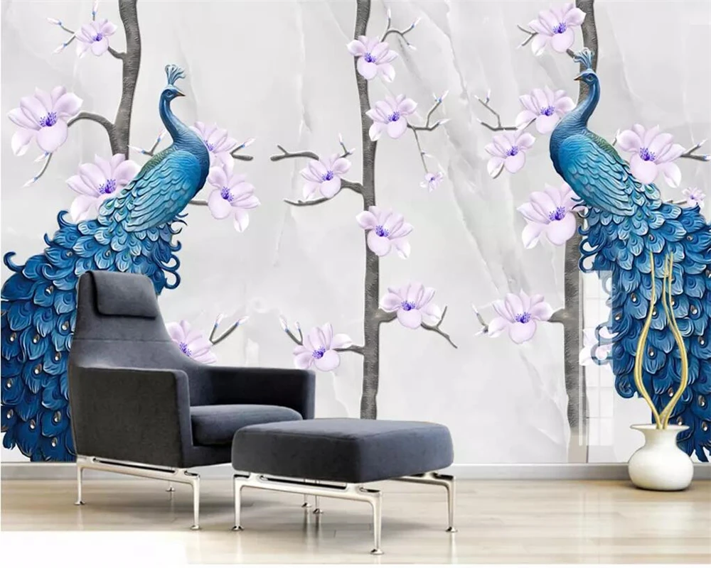beibehang Custom wallpaper 3D modern new Chinese oil painting magnolia peacock marble living room background wall paper 3d mural
beibehang Custom wallpaper 3D modern new Chinese oil painting magnolia peacock marble living room background wall paper 3d mural