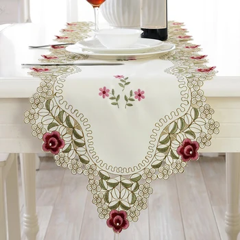 Embroidered Table Runner Hollowed Design Floral Lace Edge 40*145cm To 40*215cm Dustproof Runners Home Table Decoration
Embroidered Table Runner Hollowed Design Floral Lace Edge 40*145cm To 40*215cm Dustproof Runners Home Table Decoration