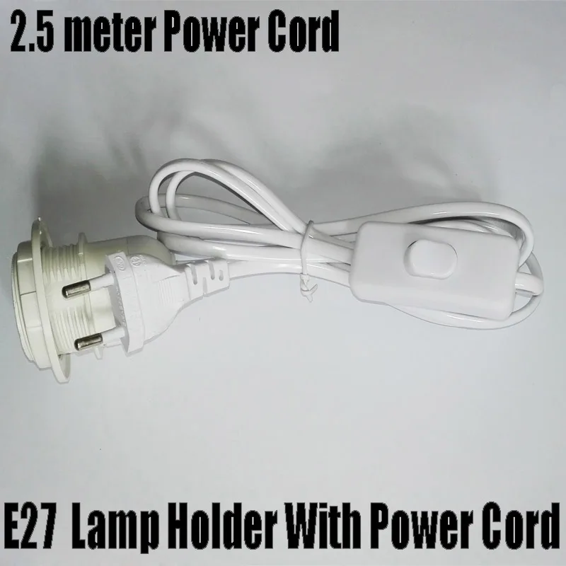 E27 Base with 2.5m Power Cord Half Spiral E27 Lamp Holder, Round Plug and Switch, No Greater Than AC250V 2.5A
E27 Base with 2.5m Power Cord Half Spiral E27 Lamp Holder, Round Plug and Switch, No Greater Than AC250V 2.5A