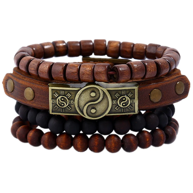 Fashion 4pcs/set Handmade Trendy Vintage Bracelets Female Homme Male Punk Wood Bead Charm Men Leather Bracelet For Women Jewelry
Fashion 4pcs/set Handmade Trendy Vintage Bracelets Female Homme Male Punk Wood Bead Charm Men Leather Bracelet For Women Jewelry
