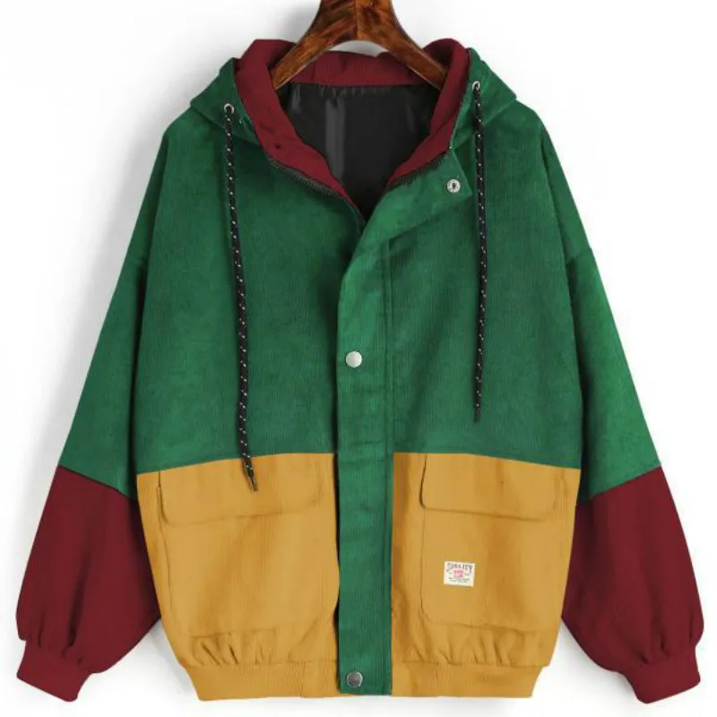 Couple Jacket Korean Students BF Style Coats Women Autumn Winter Coat Loose Hooded Patchwork Color Jackets Corduroy Women Tops
Couple Jacket Korean Students BF Style Coats Women Autumn Winter Coat Loose Hooded Patchwork Color Jackets Corduroy Women Tops
