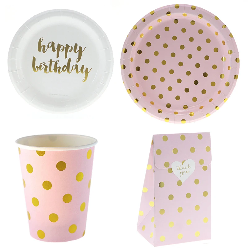 Pink Blue Foil Gold Dot Party Birthday Wedding Supplies Decoration Cake Dish Disposable Paper Plates Cups Gift bag Baby Shower
Pink Blue Foil Gold Dot Party Birthday Wedding Supplies Decoration Cake Dish Disposable Paper Plates Cups Gift bag Baby Shower