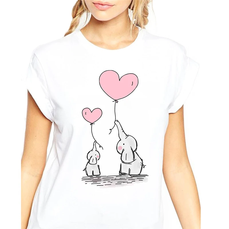 Cute Elephant Balloon Print Women T shirt 2019 Summer Funny Short Sleeve T-shirt Casual Tops Tshirts
Cute Elephant Balloon Print Women T shirt 2019 Summer Funny Short Sleeve T-shirt Casual Tops Tshirts