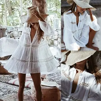 Women's Summer Bikini Cover Ups Chiffon See-Through Beach Dress Mesh Swimwear Solid Swimsuit Bating Suit Swimming Costume
Women's Summer Bikini Cover Ups Chiffon See-Through Beach Dress Mesh Swimwear Solid Swimsuit Bating Suit Swimming Costume
