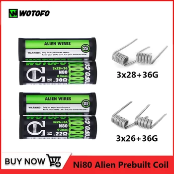 10pcs/tube Original Wotofo Prebuilt Coil Ni80 Alien Heating Replacement Coil Head Coil 0.22ohm/0.3ohm For Atomizer Tank RDA RTA
10pcs/tube Original Wotofo Prebuilt Coil Ni80 Alien Heating Replacement Coil Head Coil 0.22ohm/0.3ohm For Atomizer Tank RDA RTA