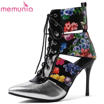 MEMUNIA 2019 top quality ankle boots women pointed toe lace up summer boots print sexy thin high heels boots female shoes
MEMUNIA 2019 top quality ankle boots women pointed toe lace up summer boots print sexy thin high heels boots female shoes