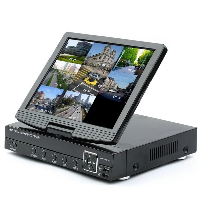 

4ch 3 in 1 Analog AHD Digital Video Recorder (DVR) & ONVIF IP 720P Network Video Recorder (NVR) with 10.1 Inch TFT LCD Screen
