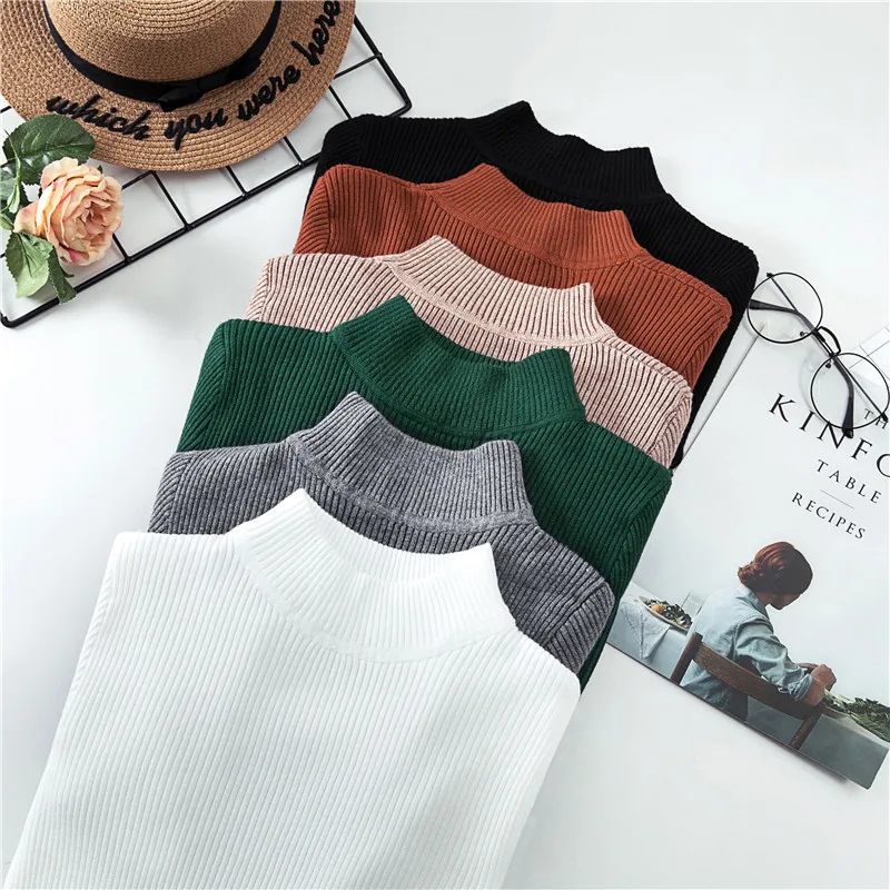 Mooirue Winter 2018 Femme Casual Jumper Women Turtleneck Solid Thick Slim Sweater Female White Black Green Grey Pullover Tops
Mooirue Winter 2018 Femme Casual Jumper Women Turtleneck Solid Thick Slim Sweater Female White Black Green Grey Pullover Tops