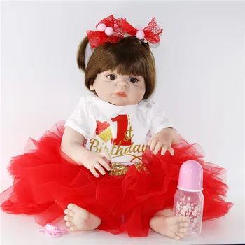 23"57cm real completa silicone reborn baby GIRL doll gift for child NPK Bebes reborn com corpo de silicone menina bonecas
23"57cm real completa silicone reborn baby GIRL doll gift for child NPK Bebes reborn com corpo de silicone menina bonecas