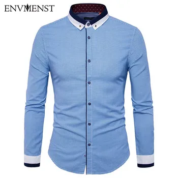 Men Plaid Shirt Cotton 2017 Spring Autumn Casual Long Sleeve Shirt Collar Cuff Patchwork Slim Fit Styles Brand Man Shirts
Men Plaid Shirt Cotton 2017 Spring Autumn Casual Long Sleeve Shirt Collar Cuff Patchwork Slim Fit Styles Brand Man Shirts