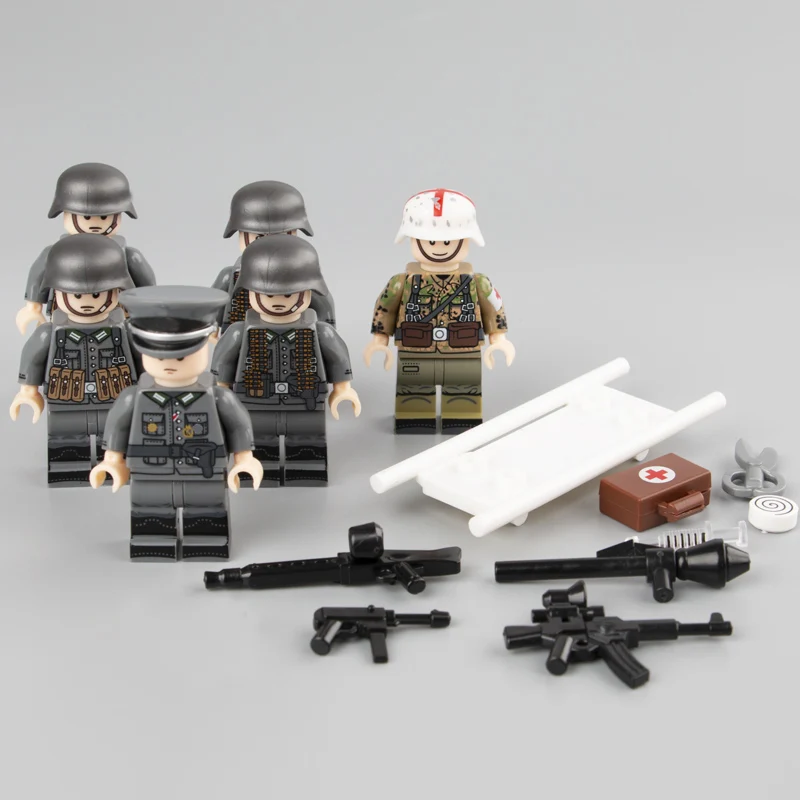 US SELLER*** 10pcs WW2 CUSTOM German Army /& Weapons Military Minifigures Block