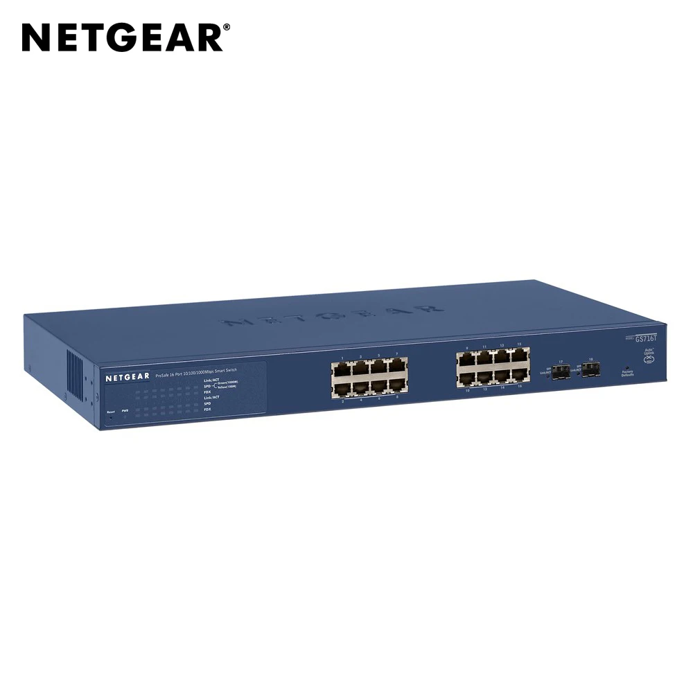 

Netgear GS716T Conmutador de red administrado Gigabit Ethernet (10/100/1000) Montaje en rack Conmutadores de red