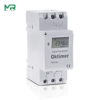 

THC15A Microcomputer Electronic Programmable Digital TIMER SWITCH Relay Control 12V 24v 110V 220V 16A Din Rail Mount