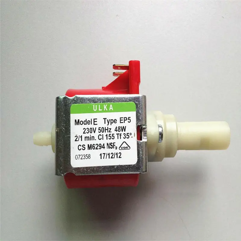ULKA brand miniature solenoid pump coffee machine medical devices washing machine pump model EP5 voltage power 48W 230V50Hz
ULKA brand miniature solenoid pump coffee machine medical devices washing machine pump model EP5 voltage power 48W 230V50Hz