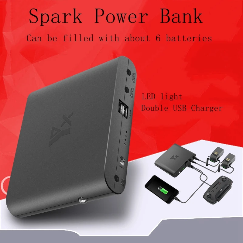 Portable multi-function Mobile Phone Spark Power Bank Remote Control Battery Charger DJI Spark Outdoor Using Charging Treasure
Portable multi-function Mobile Phone Spark Power Bank Remote Control Battery Charger DJI Spark Outdoor Using Charging Treasure