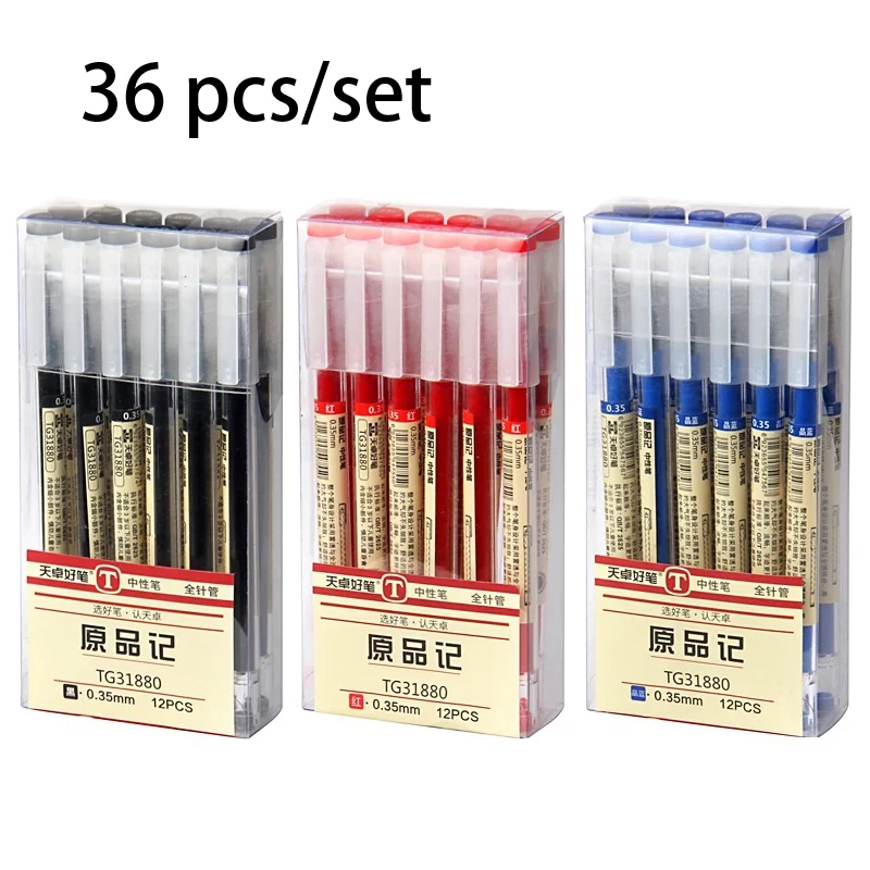 Japan 36 Pcs/Set 0.35mm Gel Pen Black Blue Red Ink Pen Maker Pen School Office Student Exam Writing Stationery
Japan 36 Pcs/Set 0.35mm Gel Pen Black Blue Red Ink Pen Maker Pen School Office Student Exam Writing Stationery