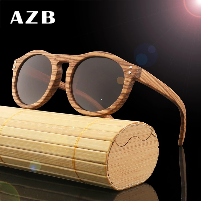 AZB Retro Wooden Sunglasses Round Frame Wood Polarized Lens Sun Glasses Men spectacles Hand Made Women Gafas de sol
AZB Retro Wooden Sunglasses Round Frame Wood Polarized Lens Sun Glasses Men spectacles Hand Made Women Gafas de sol