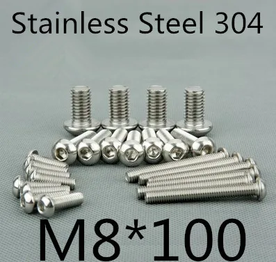 20pcs/lot ISO7380 M8*100 Stainless Steel A2 Half Round Hexagon Socket Button Head Cap Screws
20pcs/lot ISO7380 M8*100 Stainless Steel A2 Half Round Hexagon Socket Button Head Cap Screws