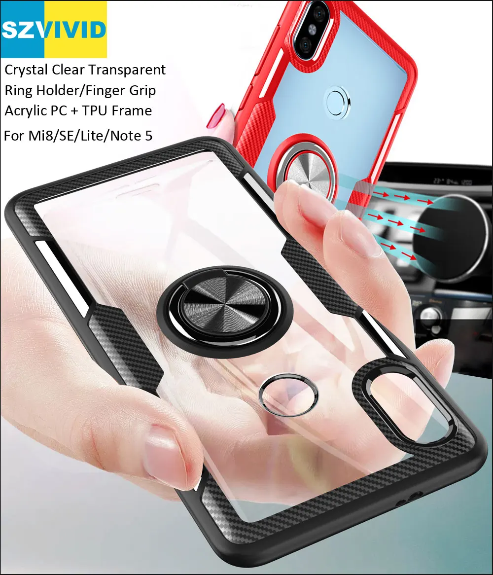 Crystal Clear Transparent Case For Xiaomi Mi8 Mi 8 Lite SE Ring Holder Finger Grip Cover Redmi Note 5 Pro
Crystal Clear Transparent Case For Xiaomi Mi8 Mi 8 Lite SE Ring Holder Finger Grip Cover Redmi Note 5 Pro