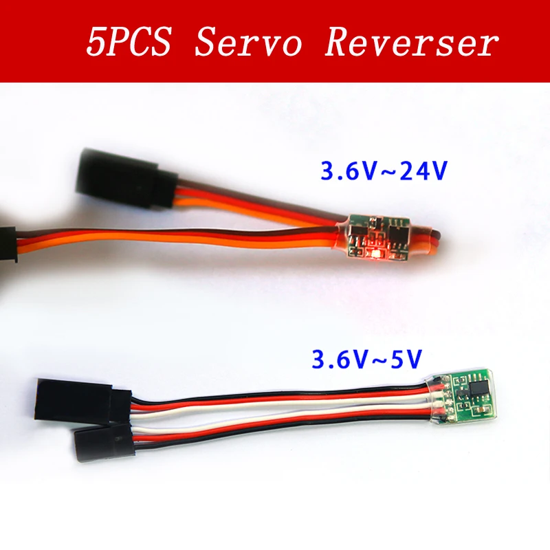 5PCS Servo Reverser 3.6V-24V/3.6V-5V Steering Gear Inverter 2A 5A Reverse Controller Module Spare Parts for RC Aircraft Drone | Игрушки и