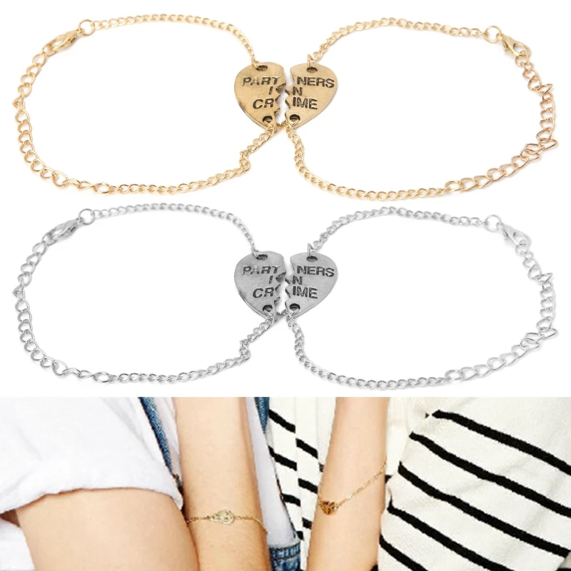 Free delivery Heart Shape Partners In Crime Best Friend Couple Lovers Chain Bracelet Bangle
Free delivery Heart Shape Partners In Crime Best Friend Couple Lovers Chain Bracelet Bangle