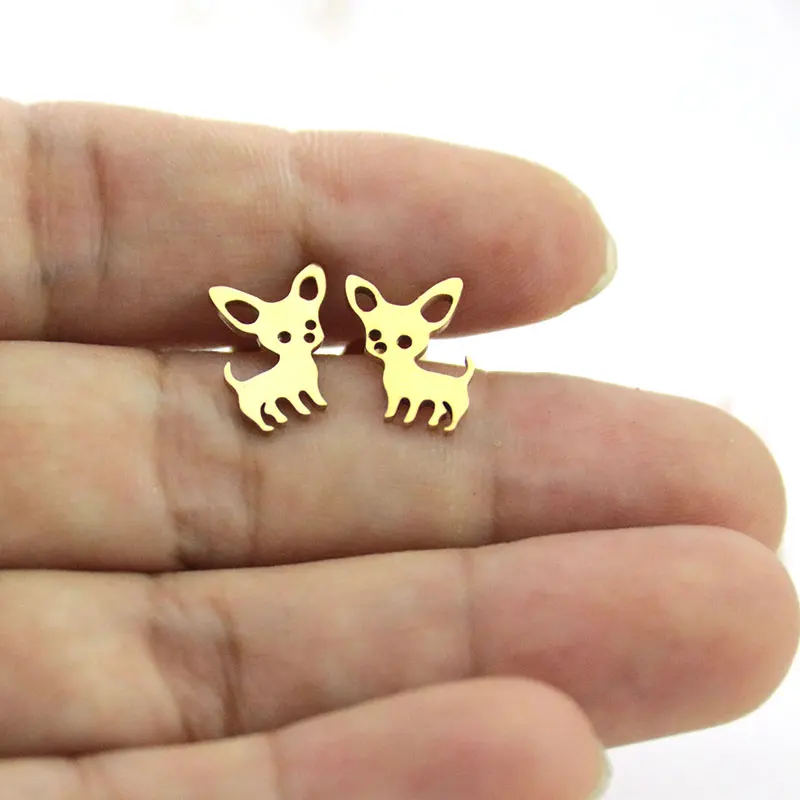1Pair Stainless Steel Chihuahua Earring Baby Dog Studs Earrings Accessories Jewelry Vacuum plating 4 colors For Kids Girls Women
1Pair Stainless Steel Chihuahua Earring Baby Dog Studs Earrings Accessories Jewelry Vacuum plating 4 colors For Kids Girls Women