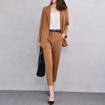 Fashionable ladies suit New Brown Women Pant Suit Female Office Uniform Ladies Winter Formal Suit blazer Custom Business suit
Fashionable ladies suit New Brown Women Pant Suit Female Office Uniform Ladies Winter Formal Suit blazer Custom Business suit