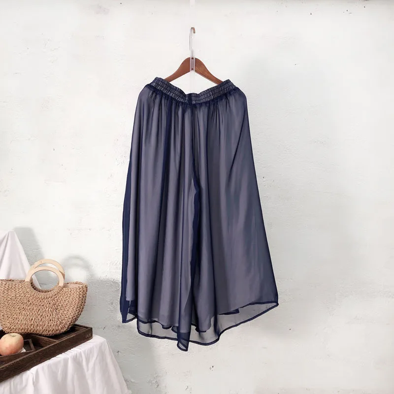 Literary Double Chiffon Wide Leg Pants Women's Summer Solid Color Nine Pants Thin Loose Beach Pants
Literary Double Chiffon Wide Leg Pants Women's Summer Solid Color Nine Pants Thin Loose Beach Pants