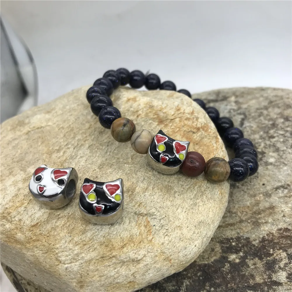 5.5mm Hole 316l Stainless Steel Enamel Lovely Cat Beads Charms for Women String Bracelets Jewelry Making
5.5mm Hole 316l Stainless Steel Enamel Lovely Cat Beads Charms for Women String Bracelets Jewelry Making