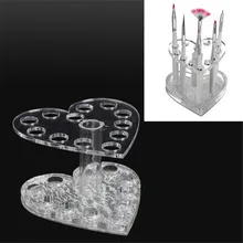 Mulheres Maquiagem Nail Art Acrílico UV Gel Pen Holder Escova Coração Organizador Display Stand Titulares Racks de Armazenamento de Cosméticos Profissionais(China)