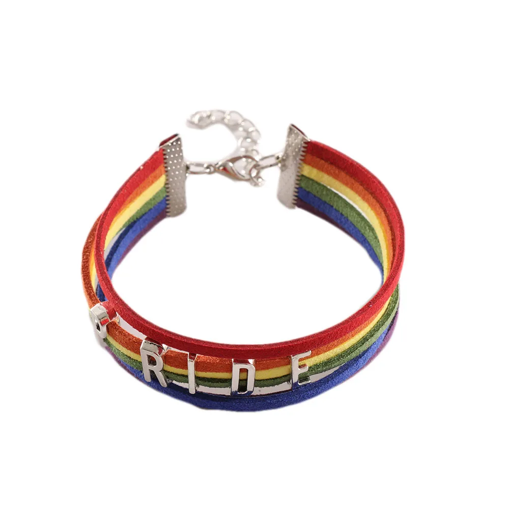 New 1 pc Unisex Rainbow Flag Gay Lesbian LGBT Bracelet Charm Initial PRIDE Bracelet For Couples Rainbow Bracelet Bangle Velvet
New 1 pc Unisex Rainbow Flag Gay Lesbian LGBT Bracelet Charm Initial PRIDE Bracelet For Couples Rainbow Bracelet Bangle Velvet