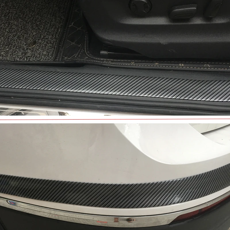 2 5m 7cm Car Door Sill Protector Strip Carbon Fiber Silver Pvc For