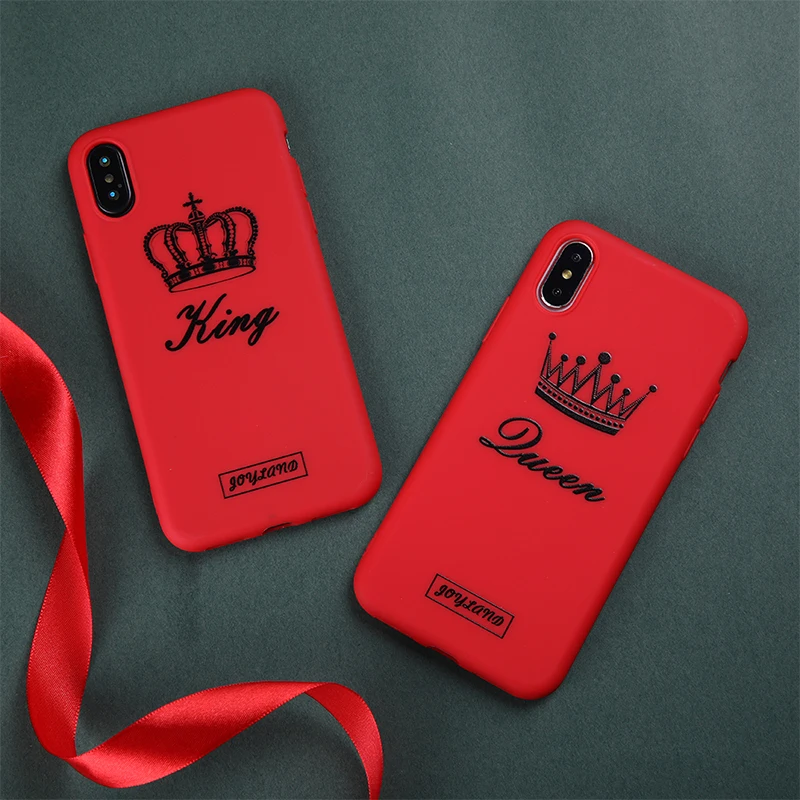 Couples Phone Case For iPhone X XS MAX Plus Romantic King Queen