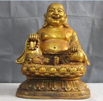Buddhism Bronze Copper Gild Seat Lotus Happy Laugh Maitreya Buddha Statue
Buddhism Bronze Copper Gild Seat Lotus Happy Laugh Maitreya Buddha Statue