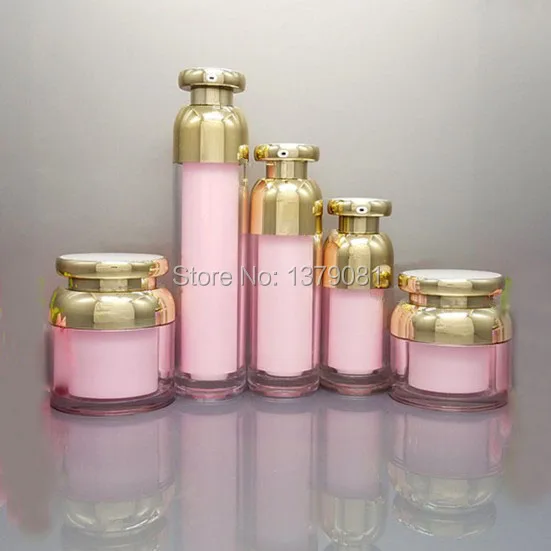 High Quality 15g,30g,50g Pink Acrylic Cream Jar Empty Cosmetic Packing Container Lotion Pump airless Bottle Gold Cap
High Quality 15g,30g,50g Pink Acrylic Cream Jar Empty Cosmetic Packing Container Lotion Pump airless Bottle Gold Cap