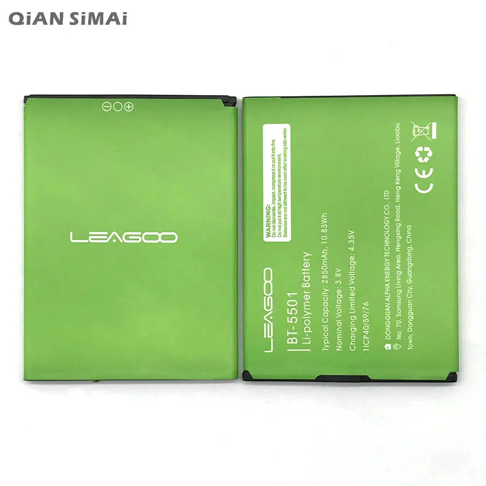 QiAN SiMAi 1pcs 100% High Quality BT-5501 2850mAh Battery Replacement For LEAGOO M9 phone
QiAN SiMAi 1pcs 100% High Quality BT-5501 2850mAh Battery Replacement For LEAGOO M9 phone