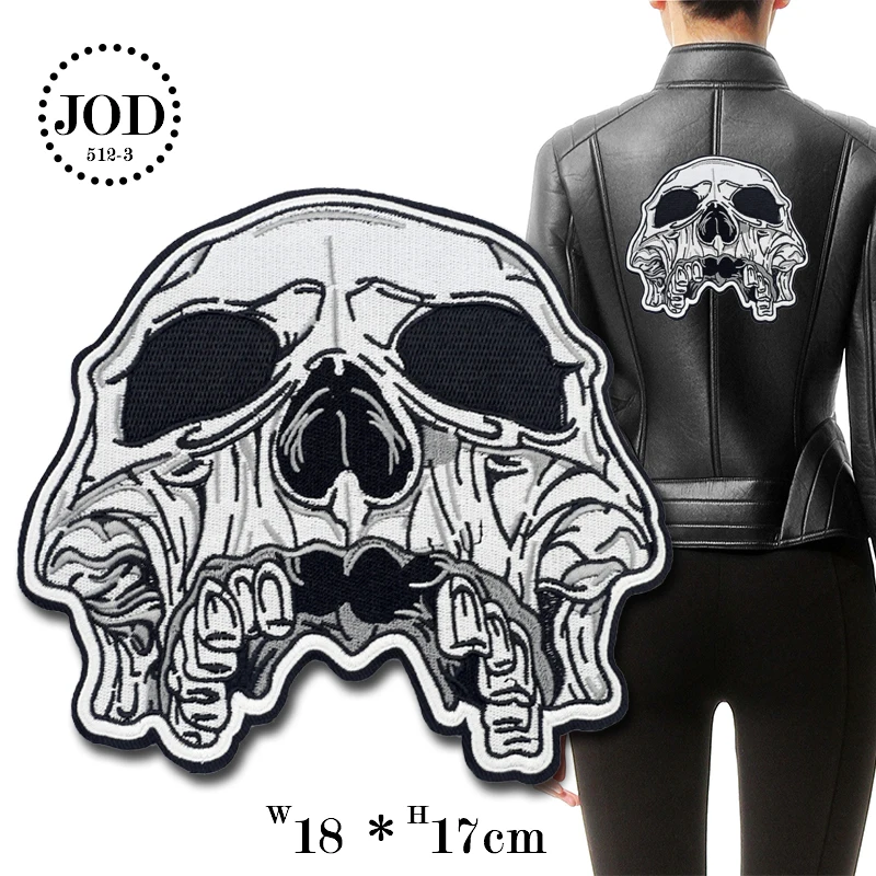 Large Skull 18x17cm Embroidery Biker Patches for Clothing Decorations Back Clothes Iron on Patch Sewing Stickers DIY Big JODc
Large Skull 18x17cm Embroidery Biker Patches for Clothing Decorations Back Clothes Iron on Patch Sewing Stickers DIY Big JODc